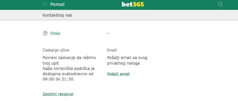 bet365 korisnicka podrska