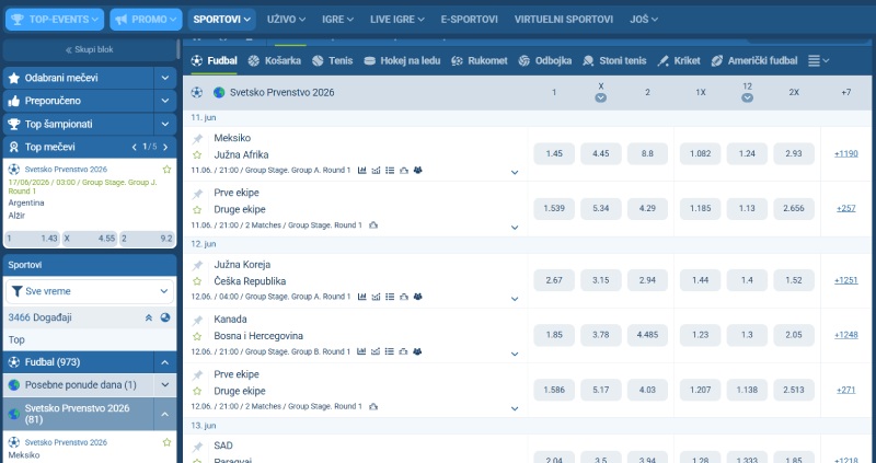 1XBet Svetsko Prvenstvo
